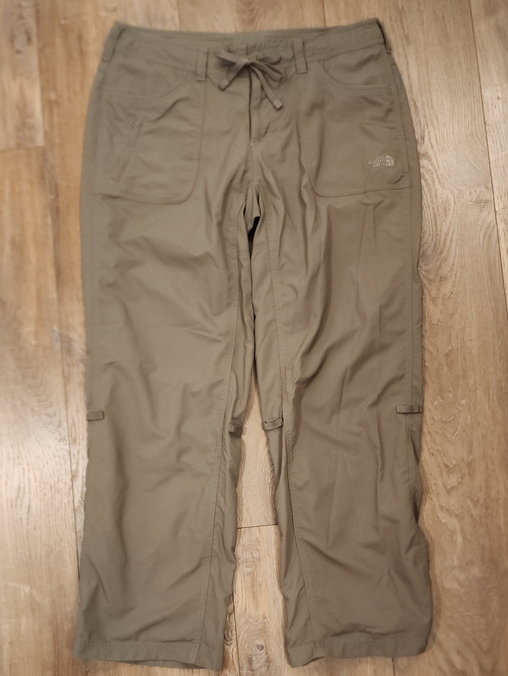 The North Face Pants Nylon Hiking Pants Brown Roll Tab Legs Pockets size 10S
